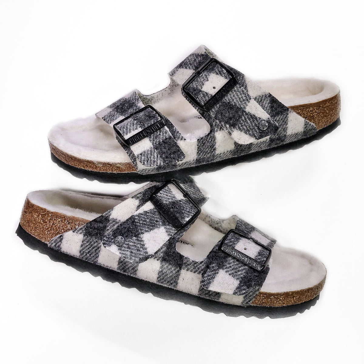 NWOT Birkenstock White Wool Plaid Shearling Birkenstock Zermatt Shearling plaid white wool/natural shearling main image 2