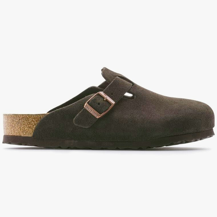 Birkenstock Boston Mocha Suede Soft Footbed