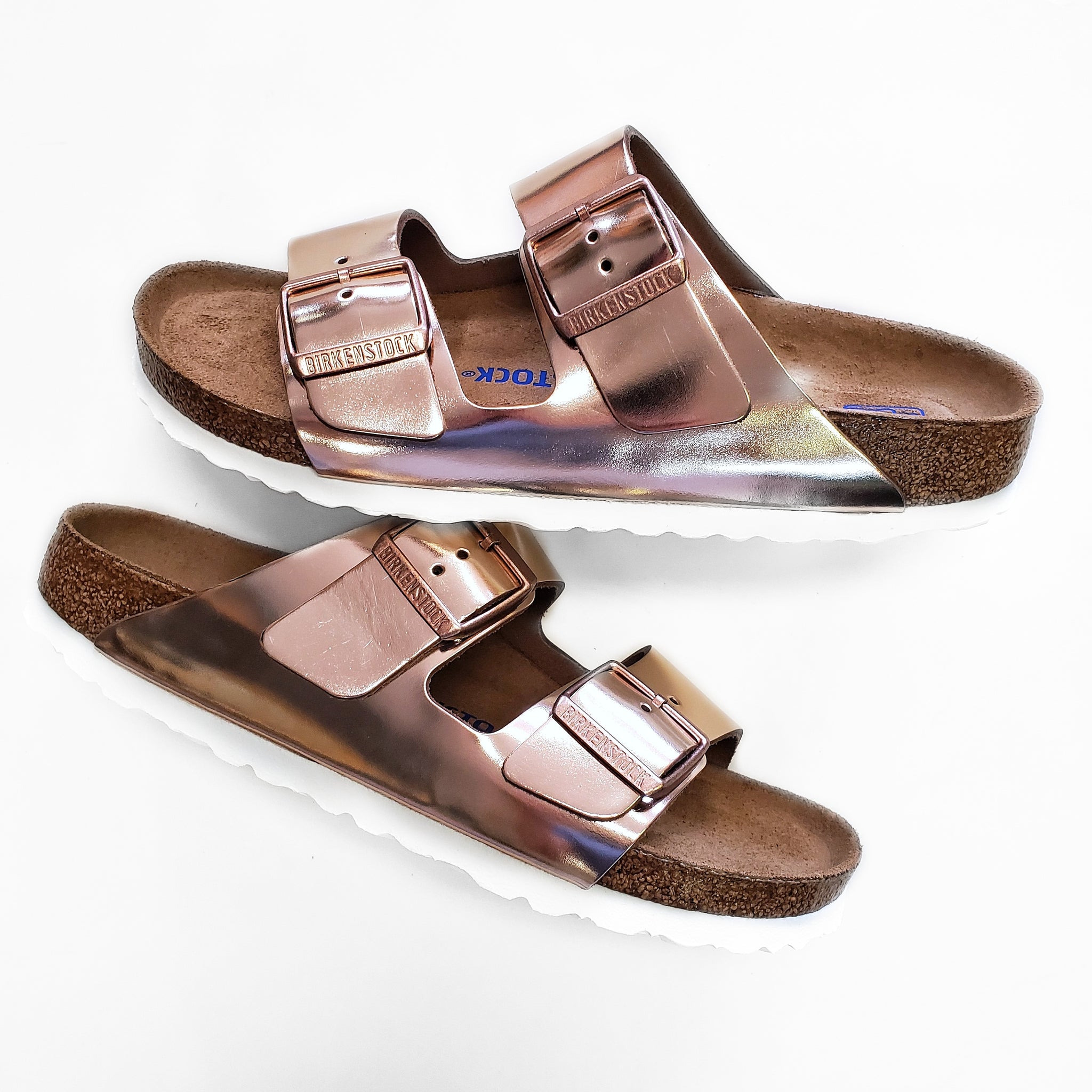 Arizona soft footbed metallic best sale copper