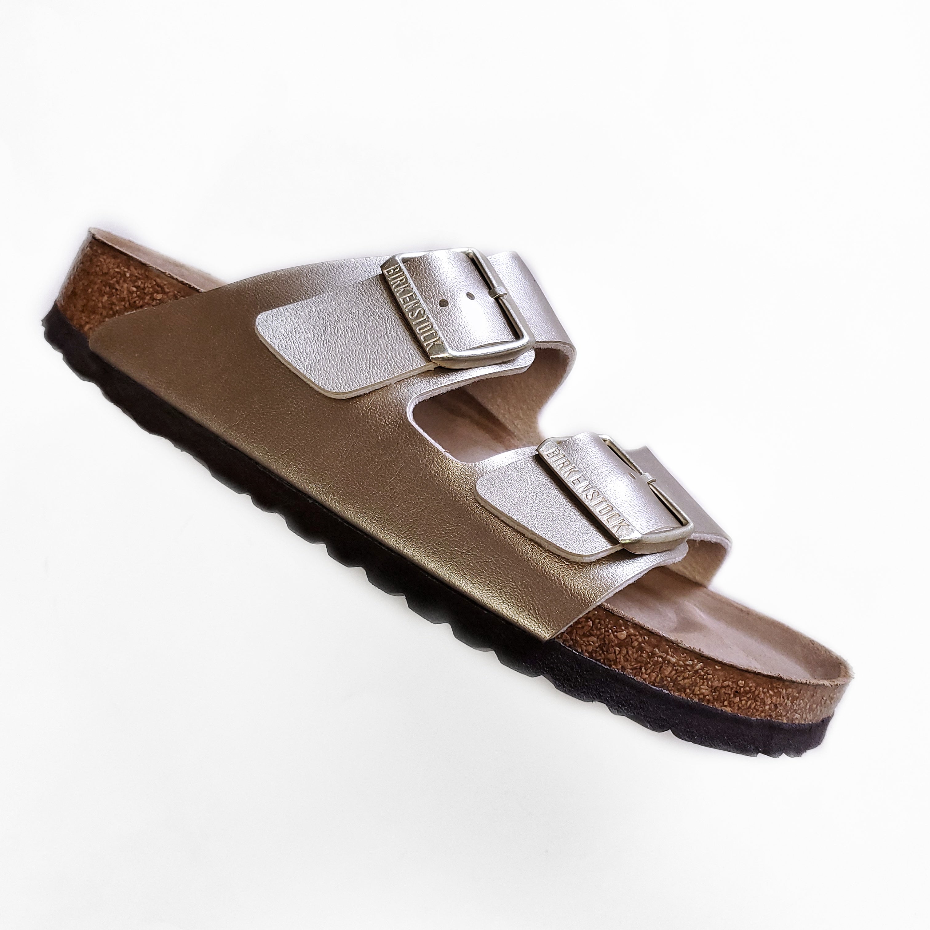 Fashion Birkenstock Arizona Birko-Flor Gold Sandal Size 34/3.5